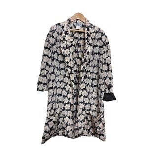 Jackets Required Satin Cherry Blossom Printed Blazer Style Kimono Jacket Size 16